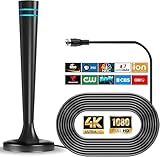 TV Antenna, Antenna TV Digital HD Indoor, TV Antenna Indoor, Support 4K 1080p Free Local Channels-Support TV Antenna for Smart TV Indoor and All Older TV's -Signal Booster 16FT Coax HDTV Cable