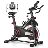 Exercise Bike, CHAOKE Stationary Bikes for Home with 330lbs Weight Capacity, Indoor Cycling Bike with Comfortable Seat Cushion, Silent Belt Drive, LCD Monitor for Home Gym Cardio Workout Training