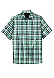 KingSize Men's Big & Tall Short-Sleeve Plaid Sport Shirt - 4XL, Green Plaid