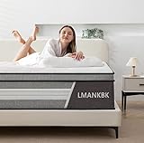 LMANKBK Queen Mattress, 10 Inch Innerspring Hybrid Mattress in a Box with Gel Memory Foam, Individually Wrapped Encased Coil Pocket Spring Mattress, Pressure Relief, Medium Firm Support,60'*80'*10'…