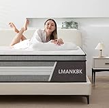 LMANKBK King Mattress, 12 Inch Innerspring Hybrid Mattress in a Box with Gel Memory Foam, Individually Wrapped Encased Coil Pocket Spring Mattress, Pressure Relief, Medium Firm Support, 76'*80'*12'
