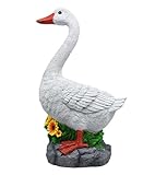 Clerodendrum Porch Goose Statue Cygnus, Big Resin Garden Lawn Yard Décor, Sculpture, 20 inches High Figurine, Duck, Indoor and Outdoor, by GGTown TM