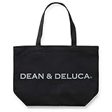 DEAN & DELUCA Tote Bag, Large, Black, Plain, Diaper Bag, Foldable, Eco Bag