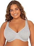 Fruit of the Loom Women's Plus-Size Cotton Unlined Underwire Bra, Heather Grey, 40DDD