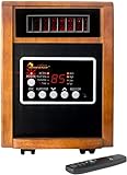 Dr Infrared Heater DR-998, 1500W, Space Heater with Humidifier, Oscillation Fan & Remote Control (Cherry)