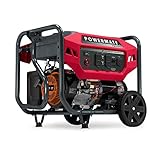 Powermate PM9400E 9,400-Watt Gas-Powered Portable Open Frame Generator - Electric Start - Quiet Operation - Ideal for Home and Outdoor Activites - Engine Powered by Generac - Red/Black