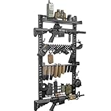 OneTigris Large Gun Rack Wall Mount, Holds Up 100lbs, Gun Accessory Tray & Mag Holder 21.5'*44.1'