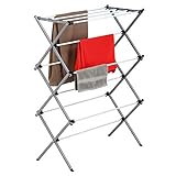 Honey-Can-Do Deluxe Metal Collapsible Clothes Drying Rack, 50 lbs, 29' x 14.2' x 42.1', White & Grey