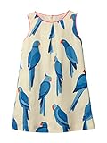 Girls Summer Tank Dress Sleeveless Cotton Casual White Blue Birds Print Jumper Skirt Sundress 3T