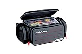 Plano Weekend Series 3500 Tackle Case, Gray Fabric, Includes 2 Stowaway Storage Boxes, Small Soft Fishing Tackle Bag for Baits & Lures, MOLLE Attachments, Charcoal