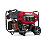 Powermate PM4500E 4,500-Watt Gas-Powered Portable Open Frame Generator - Quiet Electric Start - Ideal for Home, Camping, RV and Outdoor Activites - Engine Powered by Generac - 49 State/CSA - Red/Black