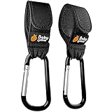 Baby Uma Stroller Hooks for Bags (2-Pack) - Universal Stroller Clips and Hooks, Carry 11 lbs Per Stroller Hook, Adjustable Stroller Carabiner Clip, Baby Essentials, Stroller Accessories