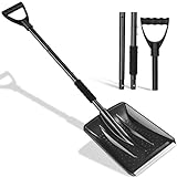Snow Shovel - 3 Section Extension Snow Shovel for Car Driveway, Assemblable Snow Removal Shovel with D Shaped Handle for Car Garden Camping Snowman Playing and Emergency (Black)