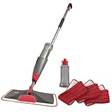 Rubbermaid Reveal Spray Mop Floor Cleaning Kit: 3 Microfiber Wet Pads, 1 Refillable Bottle, Cordless, for All Floors