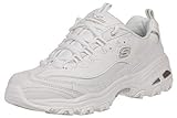 Skechers Sport womens D'LITES FRESH START Memory Foam Lace-up Sneaker,White Silver,8.5 M US