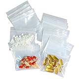 100 Packs Pill Bags 6 mil Sturdy 3x2.75 inch Pill Pouches BPA Free Seal Waterproof Handy Reusable Pill Bags for Travel Small Plastic Bags for Pill Organizer, Jewelry and Small Craft Pieces