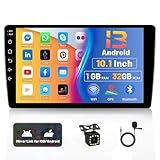 Hikity 10.1 inch Android Car Stereo Double Din Android 13 Touchscreen Car Radio with GPS WiFi 1+32GB FM Mirror Link USB+ Rear Camera