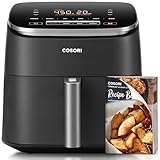 COSORI Air Fryer 9-in-1, Compact & Large 6 Qt, 5 Fan Speeds with 450F for Fast Crispy, 95% Less Oil, 100+ In-App Recipes with 19+ Nutrients, Roast, Bake, Dehydrate, Reheat, Frozen, Broil, Proof, Gray