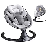 Larex Baby Swing for Infants | Electric Bouncer for Babies,Portable Swing for Baby Boy Girl,Remote Control Indoor Baby Rocker with 5 Sway Speeds,1 Seat Positions,10 Music and Bluetooth