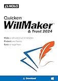 Quicken WillMaker & Trust 2024 - Windows - Estate Planning Software Includes Will, Living Trust, Health Care Directive, Financial, Power of Attorney - Legally Binding [PC Online code]