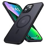 Maozis Magnetic Designed for iPhone 12 Pro Max Case [Compatible with Magsafe][Military Grade Drop Protection] Protective Shockproof Translucent Matte Slim Phone Case for iPhone 12 Pro Max, Black
