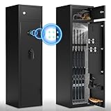 Karini Large Gun Safe,​Gun Safes for Home Rifles and Pistols,Quick Access 4-5 Gun Rifle Safes(with/without Scope),Gun Cabinets with Gun Racks, Double Storage Cabinet-H55.12' xW12.6 xD9.84(Electronic)