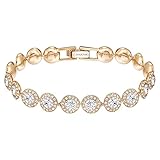 Swarovski Una Angelic Tennis Bracelet, Clear circle-cut Swarovski Crystals with Matching Crystal Pavé on a Rose-Gold Tone Finish Setting, Part of the Swarovski Una Angelic Collection