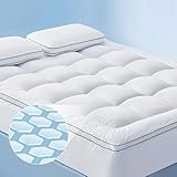 Bedsure Breescape Mattress Topper Full Size, Cooling Pillow Top Full Mattress Pad, Extra Thick Soft Quilted Mattress Cover, with a Deep Pocket Fitted to 8'-21' Mattresses