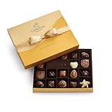 Godiva Chocolatier Chocolate Gift Box for Birthday, Thank You, Anniversary, Congratulations Gift Basket Gold Ribbon Gourmet Candy Assortment with Praline, Caramel in Milk, White, Dark Chocolate, 18pc