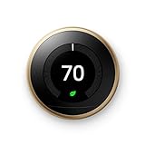 Google Nest Learning Thermostat - Programmable Smart Thermostat for Home - 3rd Generation Nest Thermostat - Works with Alexa - Brass