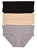 Motherhood Maternity Women's Maternity 3 Pack Panties S-3X, Black, Nude, Flat Grey/Multi Pack, Extra Large
