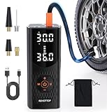 REHOTTOP Tire Inflator Portable Air Compressor, 20000mAh & 160PSI Air Pump for Car Tires, 4X Fast Inflation Air Compressor with Tire Gauge Pressure, Tire Pump with LED for Car Motor Bike Ball
