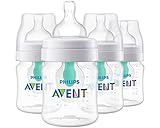 Philips Avent Anti-colic Bottle with AirFree Vent, 4oz, 4pk, Clear, SCY701/04