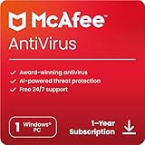 McAfee AntiVirus Protection 2024 | 1 PC (Windows)| Cybersecurity software includes Antivirus Protection, Internet Security Software | 1 Year Subscription | Download