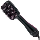REVLON One-Step Hair Dryer and Styler with Tourmaline Ionic Technology | Hot Air Brush Detangles, Dries, & Smooths in One Tool for Easy, Salon-Quality Styling (Black)