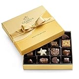 Godiva Chocolatier Chocolate Gift Box for Birthday, Thank You, Anniversary, Congratulations Gift Basket Gold Ribbon Gourmet Candy Assortment with Praline, Caramel in Milk, White, Dark Chocolate, 19pc