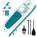 FEATH-R-LITE Inflatable Paddle Board Stand Up Paddleboards for Adults SUP with Less Accessories Adjustable Paddle, Three Fins, Repair Kit, Valve Adapter