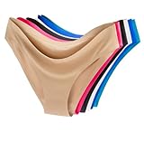 COSOMALL 6 Pack Women's Invisible Seamless Bikini Underwear Half Back Coverage Panties (US XS, 6 Pack Seamless)