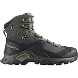 Salomon Men's QUEST ELEMENT GORE-TEX Leather Hiking Boots for Men, Black / Deep Lichen Green / Olive Night, 9