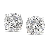 Amazon Essentials Certified 14k White Gold Diamond with Screw Back and Post Stud Earrings (0.33 cttw, J-K Color, I1-I2 Clarity) (previously Amazon Collection)
