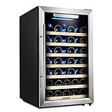 Kalamra KRC-52SZF 4.2 Cu.ft 50 Bottle Single Zone Wine Refrigerator with S/S Door and Handle, Black
