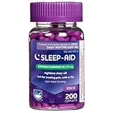 Rite Aid Sleep Aid Caplets, Diphenhydramine HCl, 25mg - 200 Count | Sleeping Pills for Adults | Sleep Aids for Adults | Sleep Aid Diphenhydramine | Natural Sleep Aids for adults Extra Strength