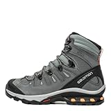 Salomon Quest 4D 3 Gore-TEX Backpacking Boots for Women, Lead/Stormy Weather/Bird of Paradise, 8