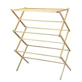 Home-it Wooden Clothes Drying Rack for Laundry - Collapsible Folding Bamboo Laundry Drying Rack for Drying Clothes - Heavy Duty Pre Assembled