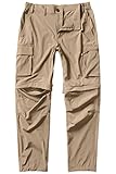 Gash Hao Mens Hiking Convertible Pants Outdoor Waterproof Quick Dry Zip Off Lightweight Fishing Pants（Khaki 32X32）