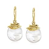 Ross-Simons 12-13mm Cultured Coin Pearl Drop Earrings