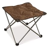 Guide Gear Camping Chair Foot Stool, Folding, Collapsible, Portable Footrest Brown