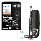Philips Sonicare DiamondClean Smart 9500 Electric Toothbrush, Sonic Toothbrush with App, Pressure Sensor, Brush Head Detection, 5 Brushing Modes and 3 Intensity Levels, Black, Model HX9923/11