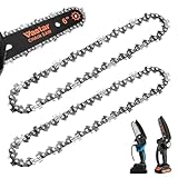 Vastar 2PCS 6 Inch Mini Chainsaw Chain Replacement, Sawing Chains for Cordless Electric Portable Chainsaw, Carbon Steel Saw Chains for Pruning Shears