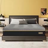 EGOHOME 12 Inch Queen Mattress, Copper Gel Cooling Memory Foam Mattress for Back Pain Relief,Therapeutic Double Matress Bed in a Box, CertiPUR-US Certified, 60x80x12 Black